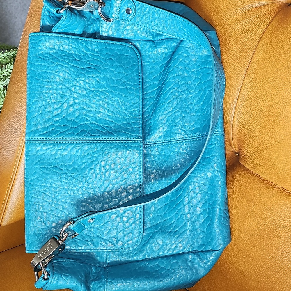 Jewell By Thirty One Blue Faux Leather Satchel